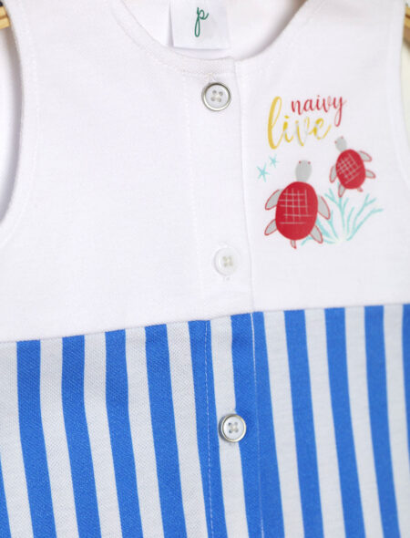 Düğmeli Mavi Bebek Elbise 3 Düğmeli Mavi Bebek Elbise