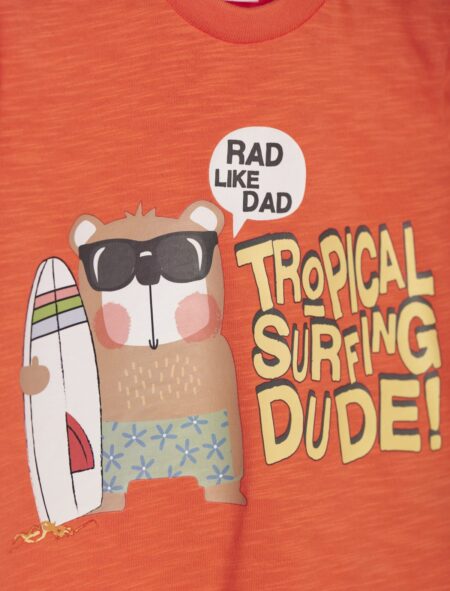 Erkek Bebek Turuncu Takım 3 Erkek Bebek Turuncu Pijama Takımı