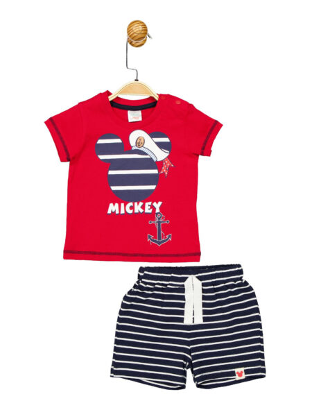 Mickey Mouse Lisanslı Kırmızı Bebek Takım