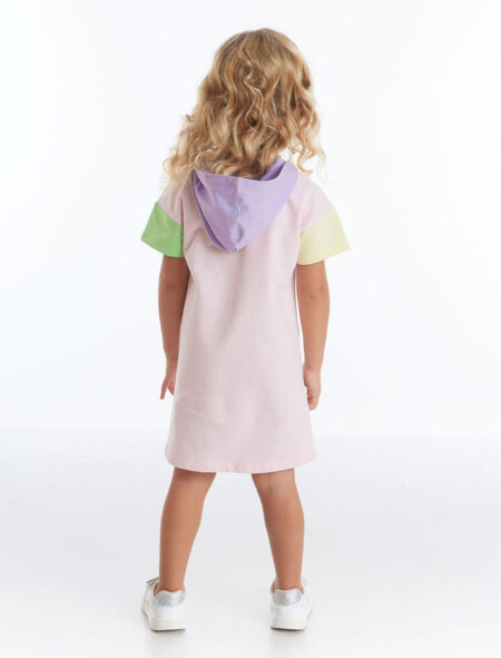 Kapusonlu Çocuk Elbise 5 Kız Çocuk Kapüşonlu Pembe Elbise