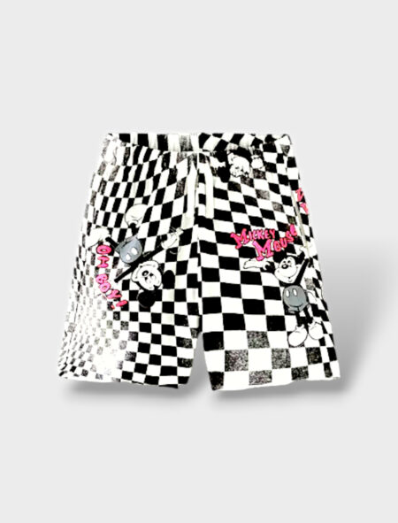 Mickey mouse baskılı kare desenli takım