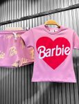 Barbie Baskılı Şortl Kız Çocuk Takım