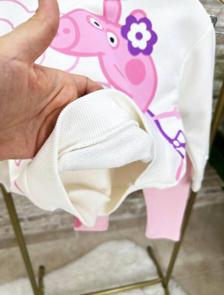 Kız Çocuk Peppa Bisiklet Yaka Taytlı Alt-Üst Takım 4 Kız Çocuk Peppa Takım