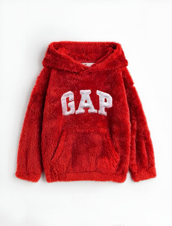 Kız Çocuk Kırmızı Kapüşonlu Polar Sweat